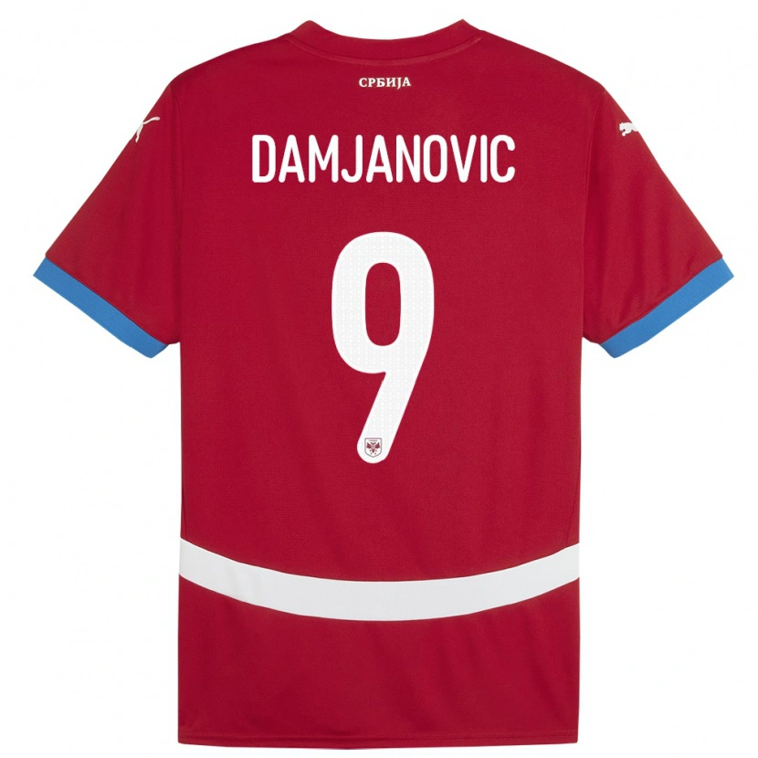 Danxen Dame Serbia Aleksa Damjanovic #9 Rød Hjemmetrøye Drakt Trøye 24-26 Skjorter T-Skjorte