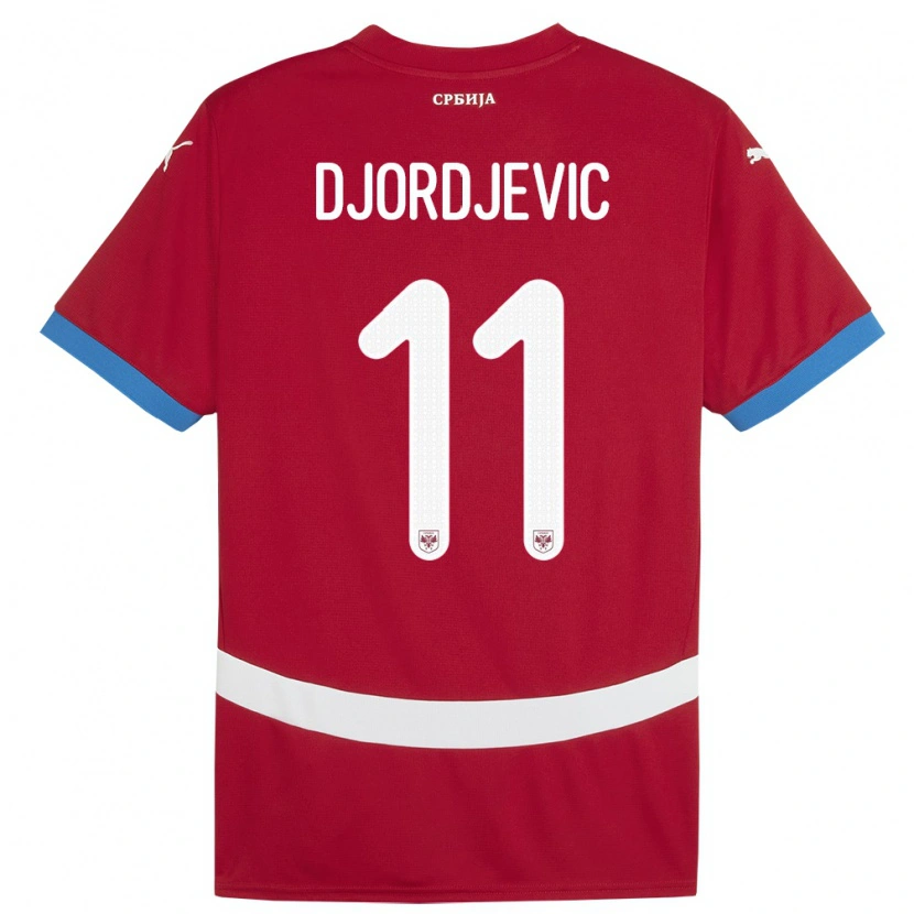 Danxen Dame Serbia Uros Djordjevic #11 Rød Hjemmetrøye Drakt Trøye 24-26 Skjorter T-Skjorte