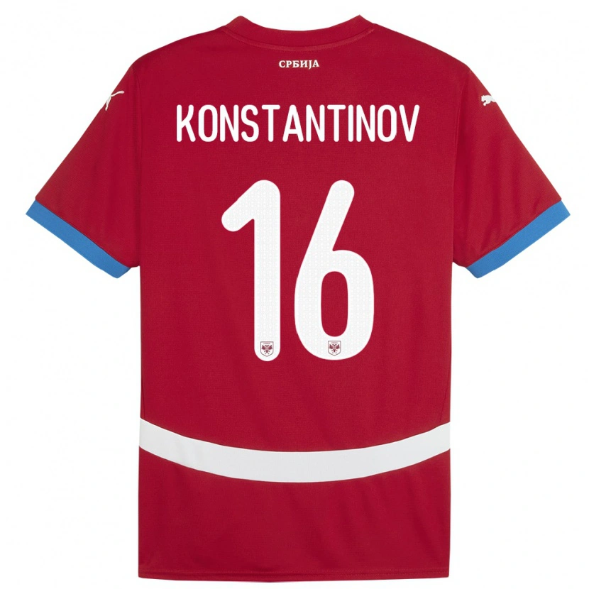 Danxen Dame Serbia Lazar Konstantinov #16 Rød Hjemmetrøye Drakt Trøye 24-26 Skjorter T-Skjorte