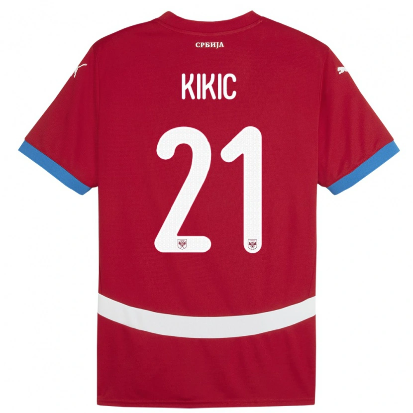 Danxen Dame Serbia Uros Kikic #21 Rød Hjemmetrøye Drakt Trøye 24-26 Skjorter T-Skjorte