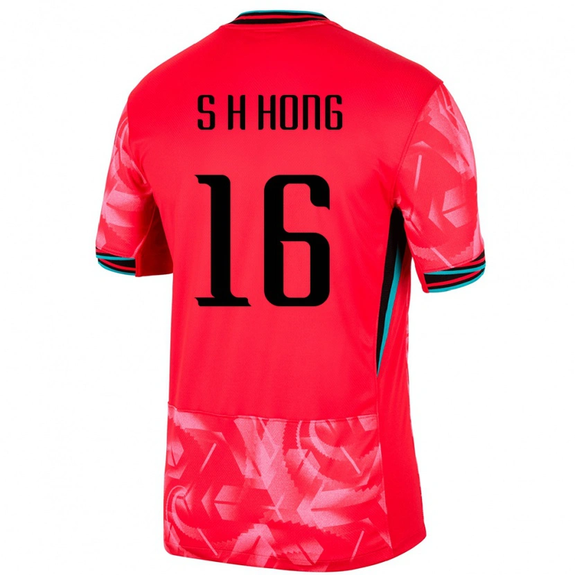 Danxen Dame Sør-Korea Hyun-Seok Hong #16 Rød Hjemmetrøye Drakt Trøye 24-26 Skjorter T-Skjorte