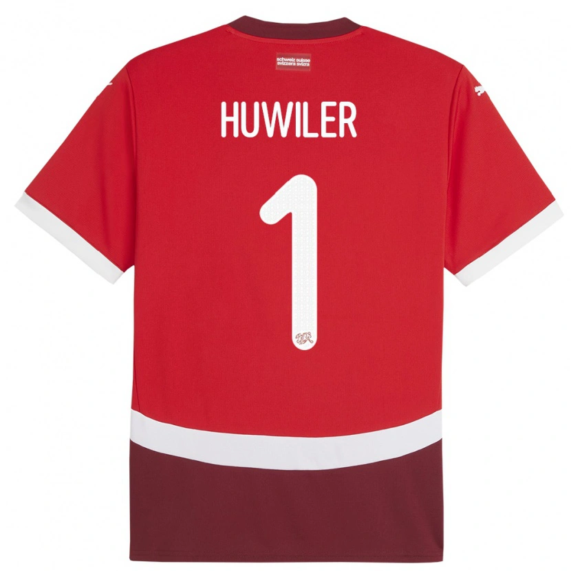 Danxen Dame Sveits Lionel Huwiler #1 Rød Hjemmetrøye Drakt Trøye 24-26 Skjorter T-Skjorte