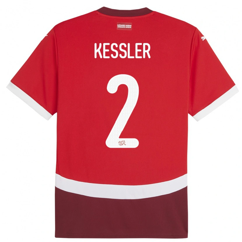 Danxen Dame Sveits Ryan Kessler #2 Rød Hjemmetrøye Drakt Trøye 24-26 Skjorter T-Skjorte