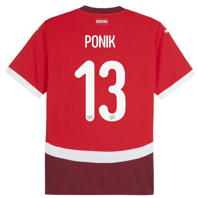Danxen Dame Sveits Gentian Ponik #13 Rød Hjemmetrøye Drakt Trøye 24-26 Skjorter T-Skjorte