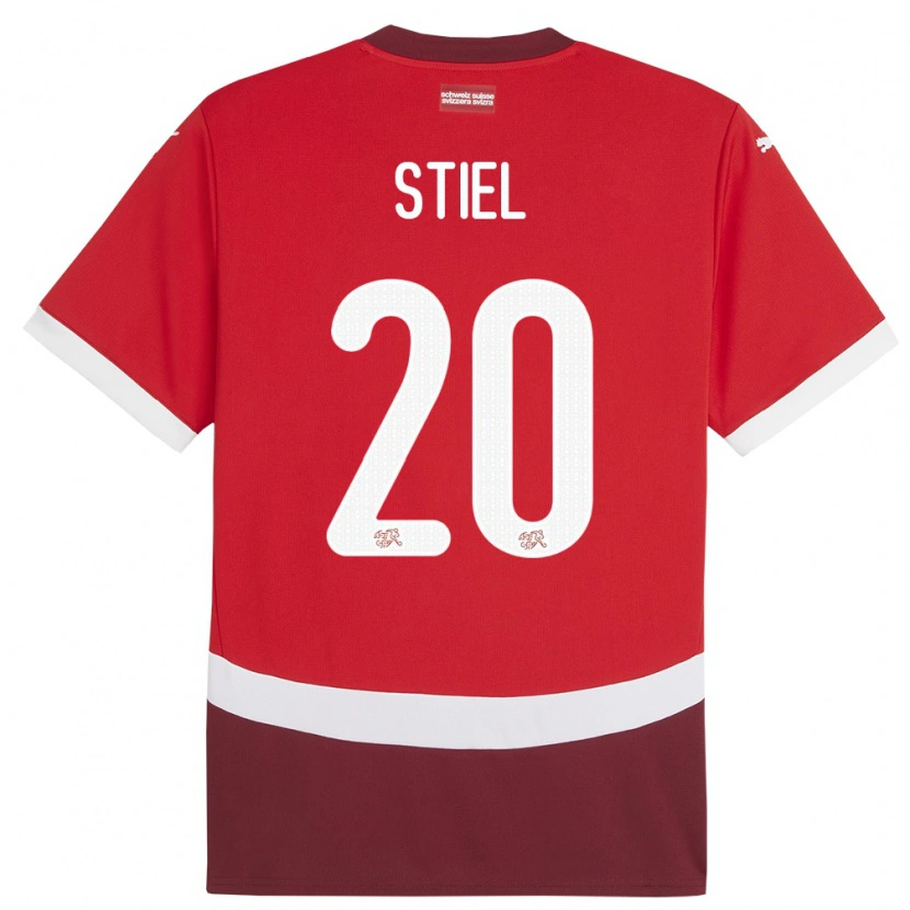 Danxen Dame Sveits Jill Stiel #20 Rød Hjemmetrøye Drakt Trøye 24-26 Skjorter T-Skjorte