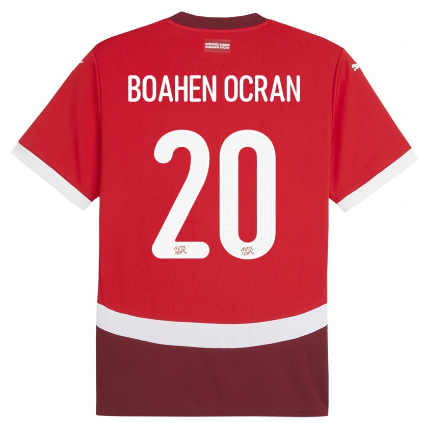 Danxen Dame Sveits Bright Boahen Ocran #20 Rød Hjemmetrøye Drakt Trøye 24-26 Skjorter T-Skjorte