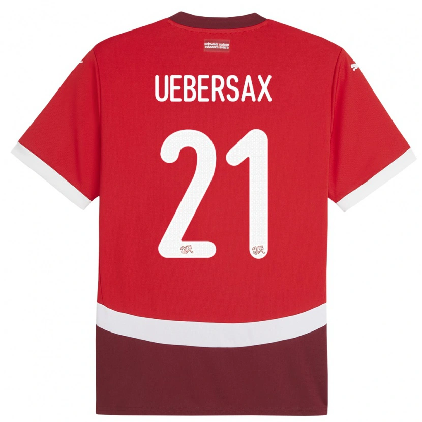 Danxen Dame Sveits Jan Uebersax #21 Rød Hjemmetrøye Drakt Trøye 24-26 Skjorter T-Skjorte