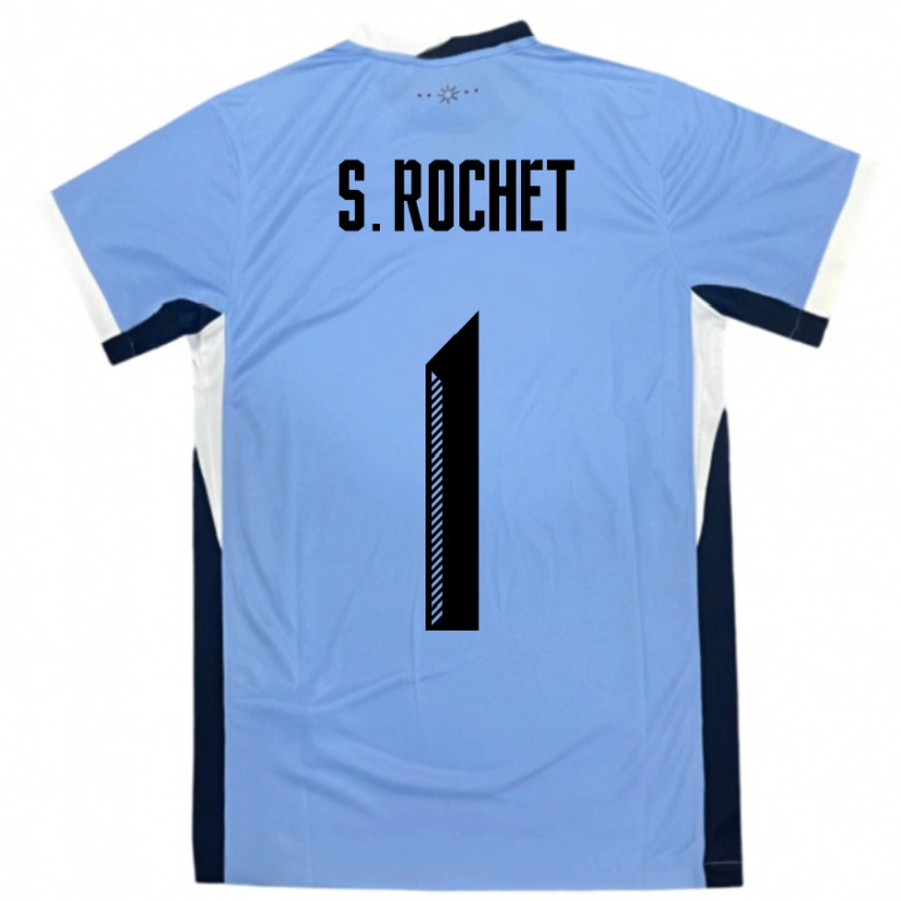 Danxen Dame Uruguay Sergio Rochet #1 Hvit Svart Hjemmetrøye Drakt Trøye 24-26 Skjorter T-Skjorte
