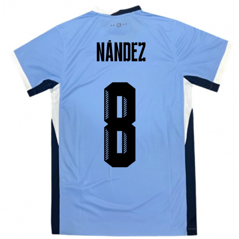Danxen Dame Uruguay Nahitan Nández #8 Hvit Svart Hjemmetrøye Drakt Trøye 24-26 Skjorter T-Skjorte