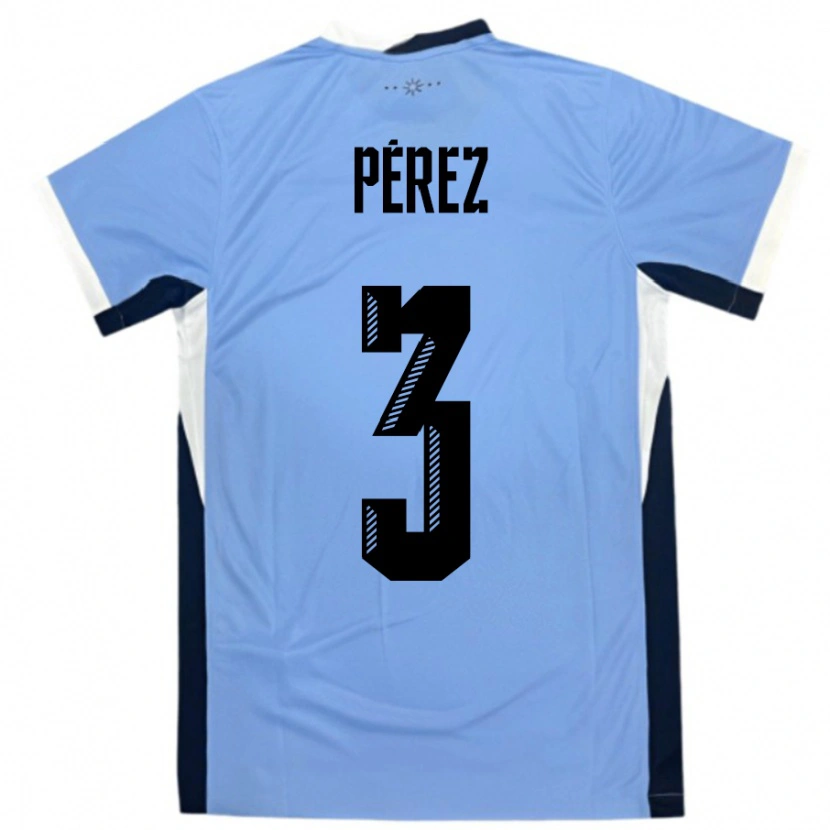 Danxen Dame Uruguay Nicolás Pérez #3 Hvit Svart Hjemmetrøye Drakt Trøye 24-26 Skjorter T-Skjorte