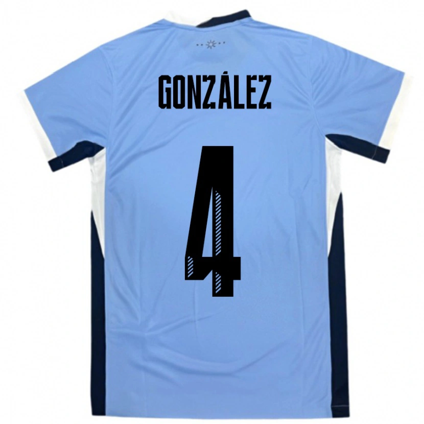 Danxen Dame Uruguay Facundo González #4 Hvit Svart Hjemmetrøye Drakt Trøye 24-26 Skjorter T-Skjorte
