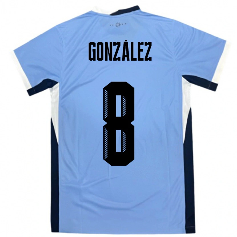 Danxen Dame Uruguay Luciano Gonzalez #8 Hvit Svart Hjemmetrøye Drakt Trøye 24-26 Skjorter T-Skjorte