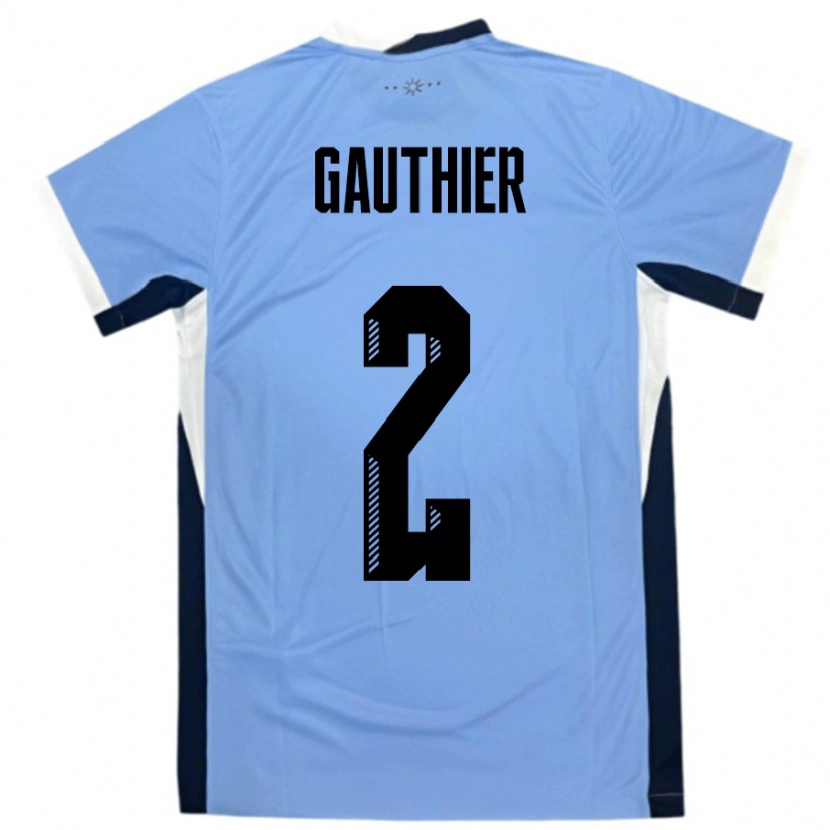 Danxen Dame Uruguay Valentin Gauthier #2 Hvit Svart Hjemmetrøye Drakt Trøye 24-26 Skjorter T-Skjorte