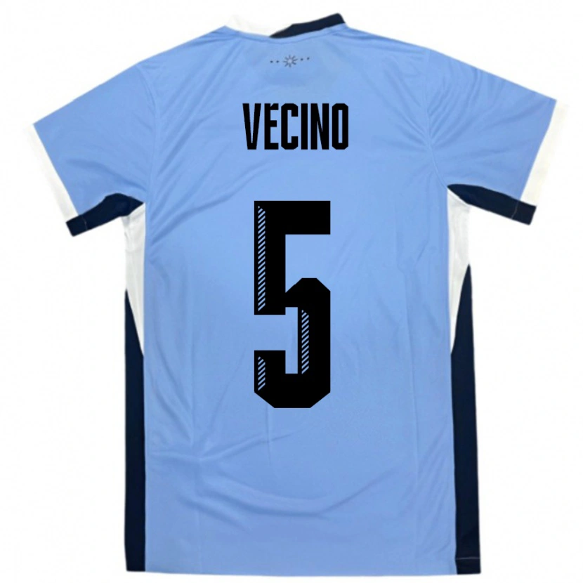 Danxen Dame Uruguay Matias Vecino #5 Hvit Svart Hjemmetrøye Drakt Trøye 24-26 Skjorter T-Skjorte