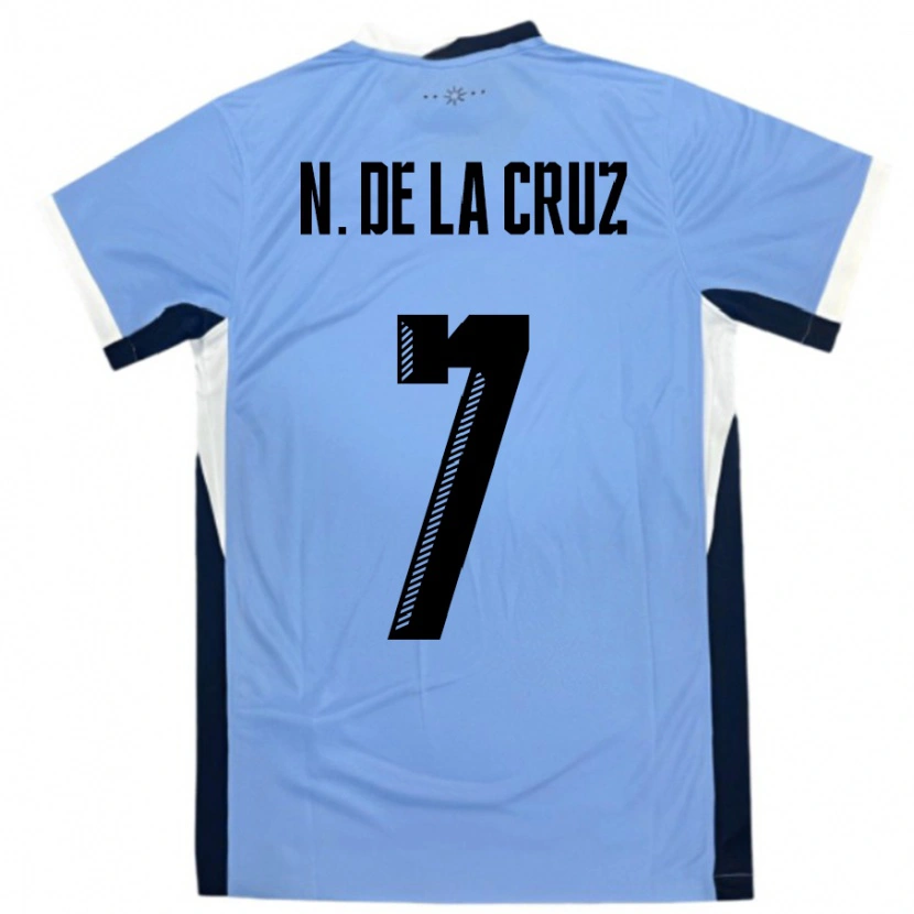 Danxen Dame Uruguay Nicolas De La Cruz #7 Hvit Svart Hjemmetrøye Drakt Trøye 24-26 Skjorter T-Skjorte