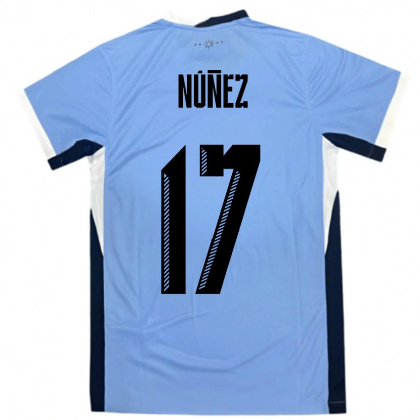 Danxen Dame Uruguay Facundo Nunez #17 Hvit Svart Hjemmetrøye Drakt Trøye 24-26 Skjorter T-Skjorte