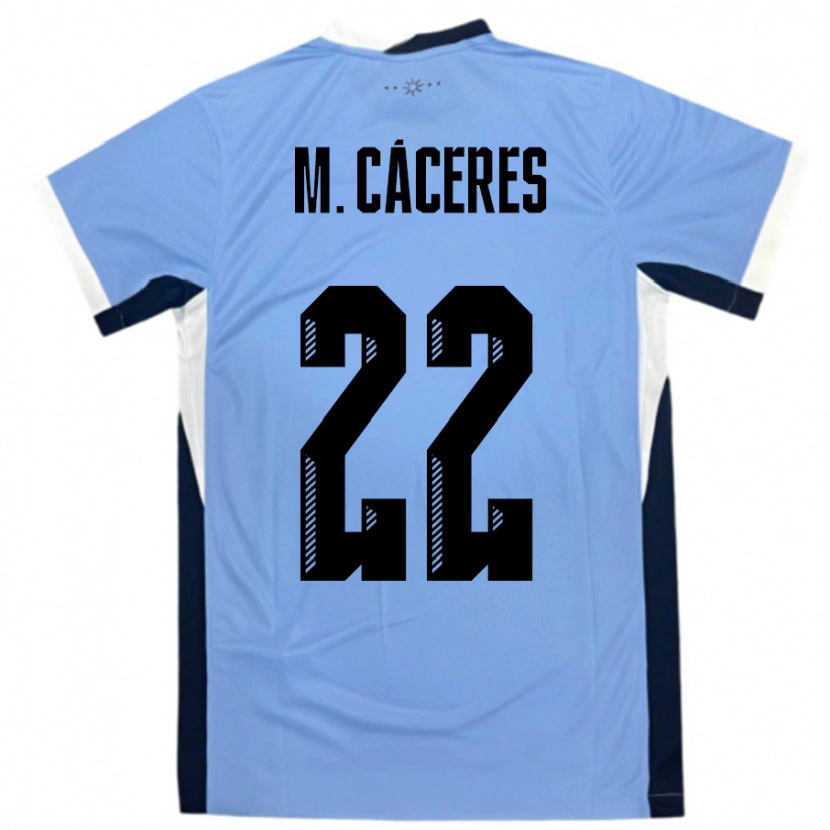 Danxen Dame Uruguay Martin Caceres #22 Hvit Svart Hjemmetrøye Drakt Trøye 24-26 Skjorter T-Skjorte