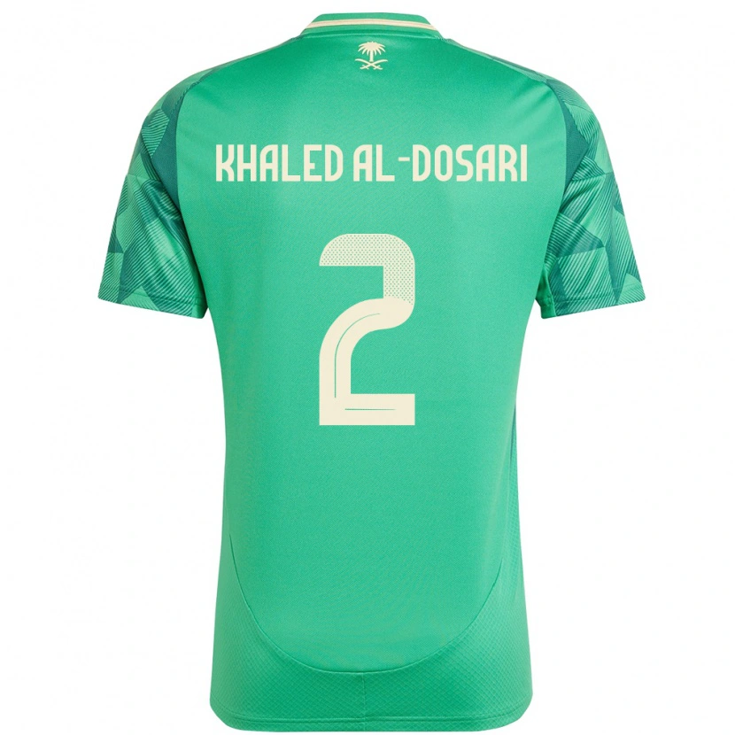 Danxen Dame Saudi-Arabia Yazeed Khaled Al-Dosari #2 Grønn Hjemmetrøye Drakt Trøye 24-26 Skjorter T-Skjorte
