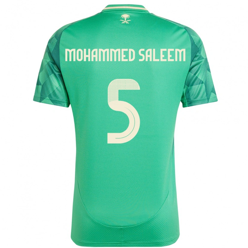 Danxen Dame Saudi-Arabia Moayad Mohammed Saleem #5 Grønn Hjemmetrøye Drakt Trøye 24-26 Skjorter T-Skjorte