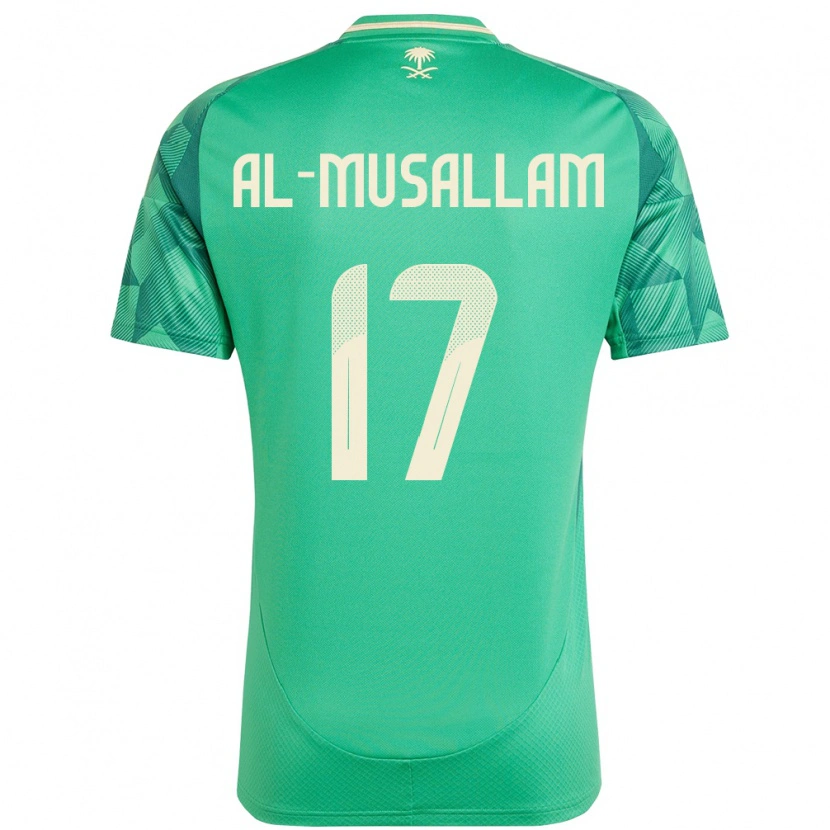Danxen Dame Saudi-Arabia Hassan Al-Musallam #17 Grønn Hjemmetrøye Drakt Trøye 24-26 Skjorter T-Skjorte