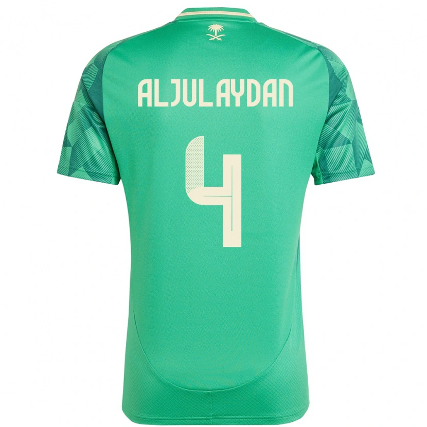Danxen Dame Saudi-Arabia Ahmed Aljulaydan #4 Grønn Hjemmetrøye Drakt Trøye 24-26 Skjorter T-Skjorte