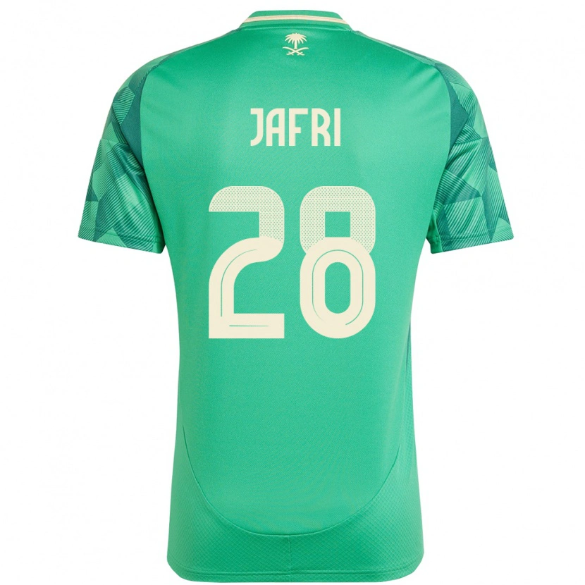 Danxen Dame Saudi-Arabia Farah Jafri #28 Grønn Hjemmetrøye Drakt Trøye 24-26 Skjorter T-Skjorte