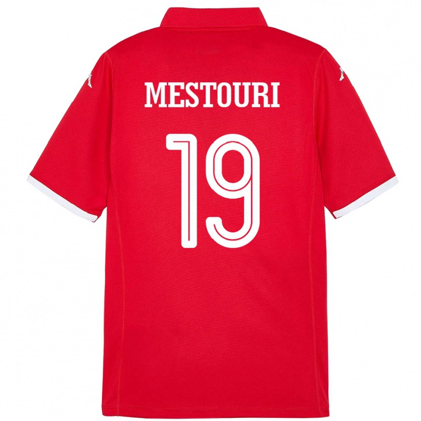 Danxen Dame Tunisia Hazem Mestouri #19 Rød Hjemmetrøye Drakt Trøye 24-26 Skjorter T-Skjorte