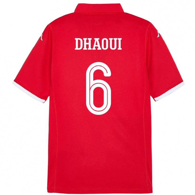 Danxen Dame Tunisia Elyes Dhaoui #6 Rød Hjemmetrøye Drakt Trøye 24-26 Skjorter T-Skjorte
