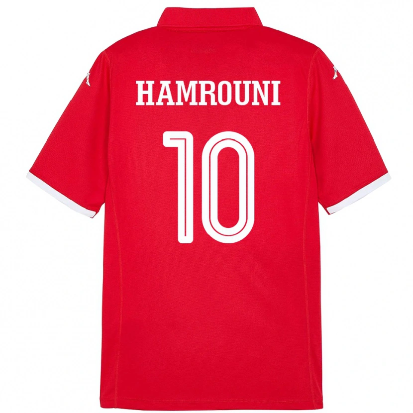 Danxen Dame Tunisia Rayen Hamrouni #10 Rød Hjemmetrøye Drakt Trøye 24-26 Skjorter T-Skjorte