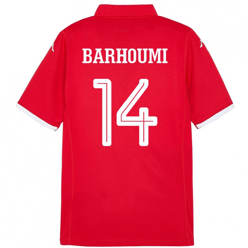 Danxen Dame Tunisia Salah Barhoumi #14 Rød Hjemmetrøye Drakt Trøye 24-26 Skjorter T-Skjorte