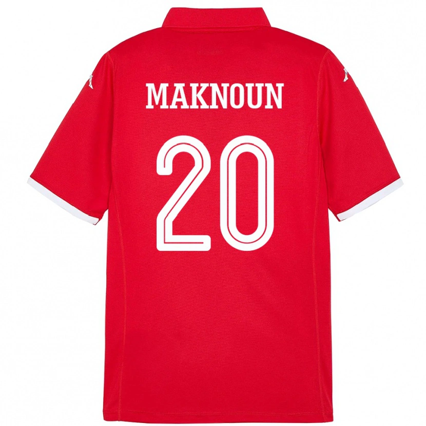 Danxen Dame Tunisia Leila Maknoun #20 Rød Hjemmetrøye Drakt Trøye 24-26 Skjorter T-Skjorte