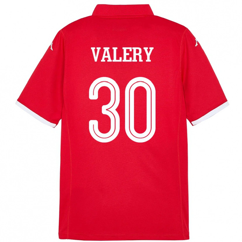 Danxen Dame Tunisia Yann Valery #30 Rød Hjemmetrøye Drakt Trøye 24-26 Skjorter T-Skjorte