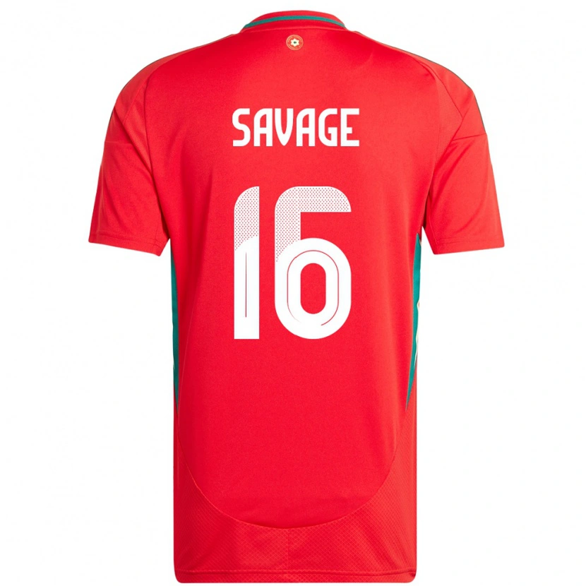 Danxen Dame Wales Charlie Savage #16 Rød Hjemmetrøye Drakt Trøye 24-26 Skjorter T-Skjorte