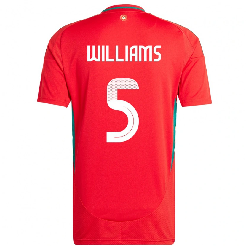Danxen Dame Wales Ashton Williams #5 Rød Hjemmetrøye Drakt Trøye 24-26 Skjorter T-Skjorte