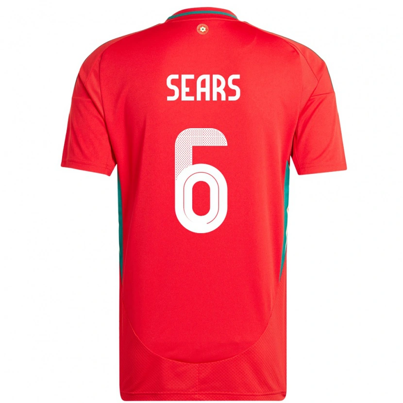 Danxen Dame Wales Ryan Sears #6 Rød Hjemmetrøye Drakt Trøye 24-26 Skjorter T-Skjorte
