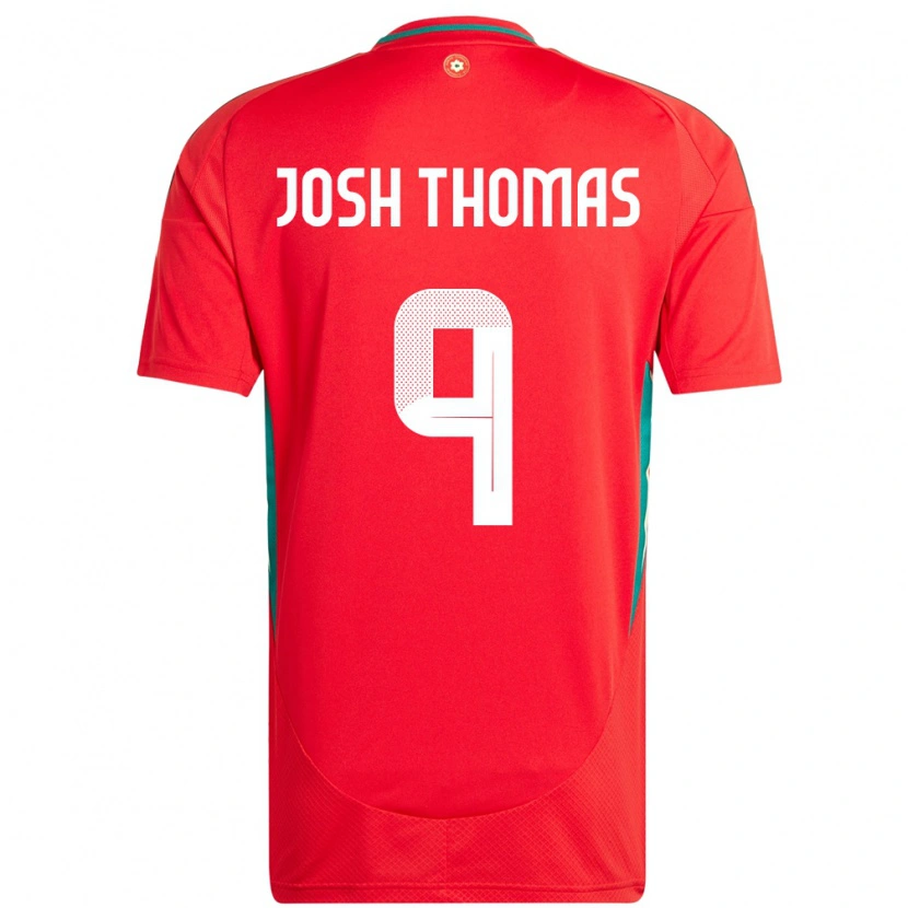 Danxen Dame Wales Josh Thomas #9 Rød Hjemmetrøye Drakt Trøye 24-26 Skjorter T-Skjorte