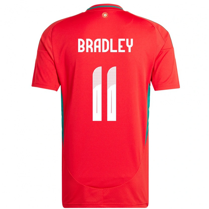 Danxen Dame Wales Sion Bradley #11 Rød Hjemmetrøye Drakt Trøye 24-26 Skjorter T-Skjorte