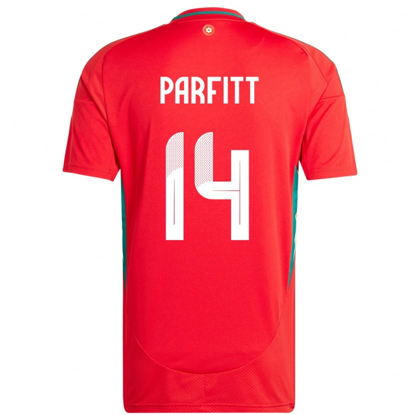Danxen Dame Wales T-Jay Parfitt #14 Rød Hjemmetrøye Drakt Trøye 24-26 Skjorter T-Skjorte