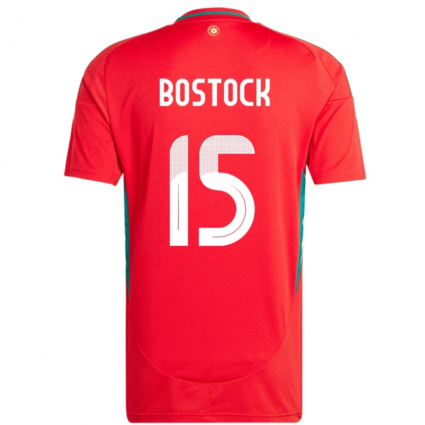 Danxen Dame Wales Oliver Bostock #15 Rød Hjemmetrøye Drakt Trøye 24-26 Skjorter T-Skjorte