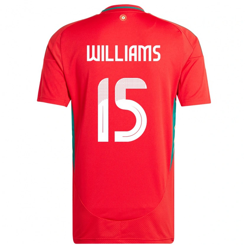 Danxen Dame Wales Joe Williams #15 Rød Hjemmetrøye Drakt Trøye 24-26 Skjorter T-Skjorte