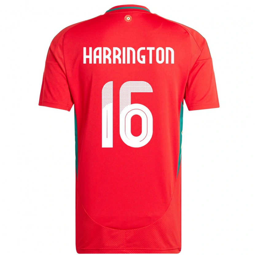 Danxen Dame Wales Ryan Harrington #16 Rød Hjemmetrøye Drakt Trøye 24-26 Skjorter T-Skjorte