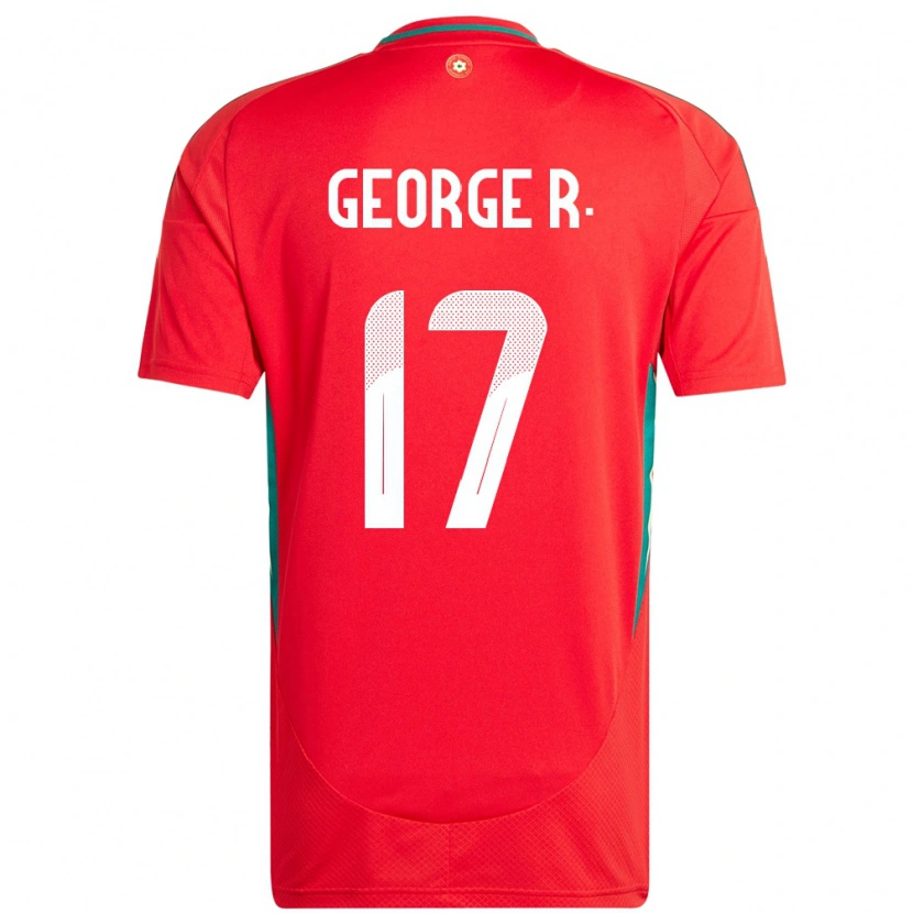 Danxen Dame Wales George Robinson #17 Rød Hjemmetrøye Drakt Trøye 24-26 Skjorter T-Skjorte