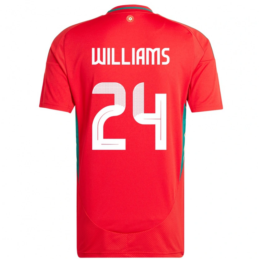 Danxen Dame Wales Alex Williams #24 Rød Hjemmetrøye Drakt Trøye 24-26 Skjorter T-Skjorte