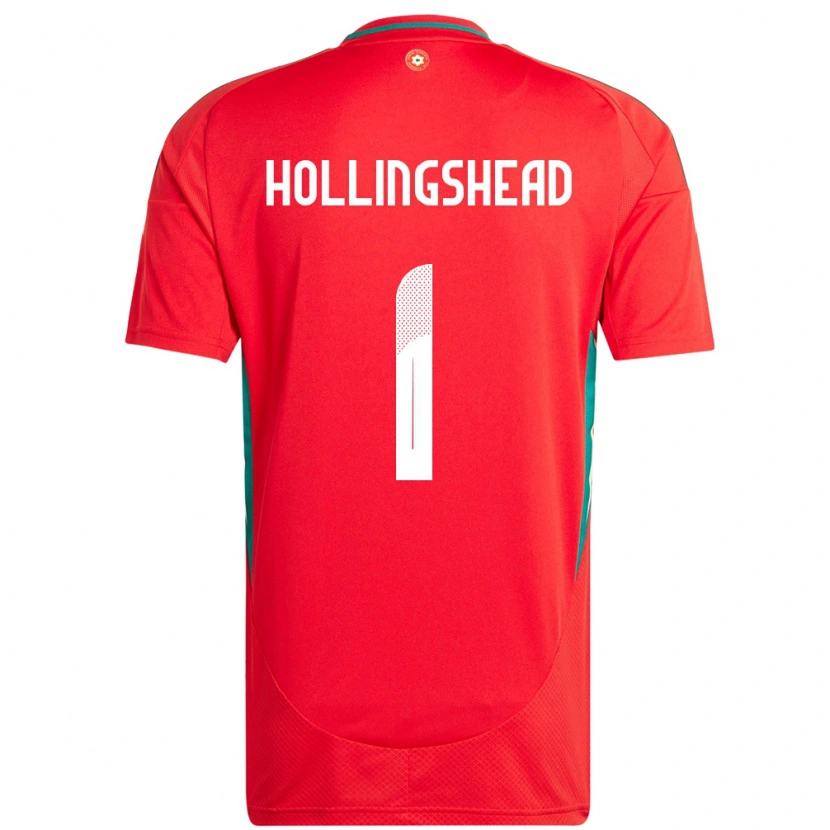 Danxen Dame Wales Ronnie Hollingshead #1 Rød Hjemmetrøye Drakt Trøye 24-26 Skjorter T-Skjorte