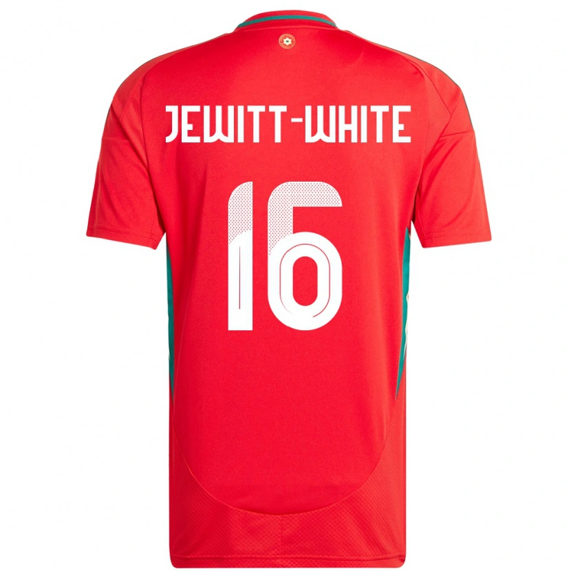 Danxen Dame Wales Harry Jewitt White #16 Rød Hjemmetrøye Drakt Trøye 24-26 Skjorter T-Skjorte