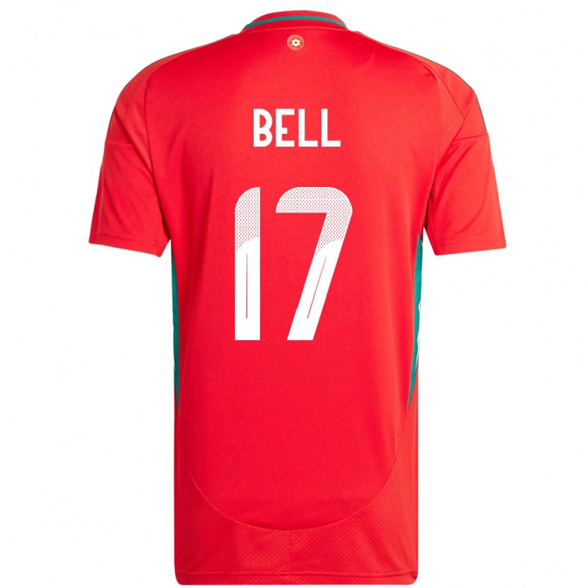 Danxen Dame Wales Zac Bell #17 Rød Hjemmetrøye Drakt Trøye 24-26 Skjorter T-Skjorte