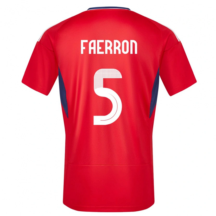 Danxen Dame Costa Rica Fernán Faerron #5 Rød Hjemmetrøye Drakt Trøye 24-26 Skjorter T-Skjorte