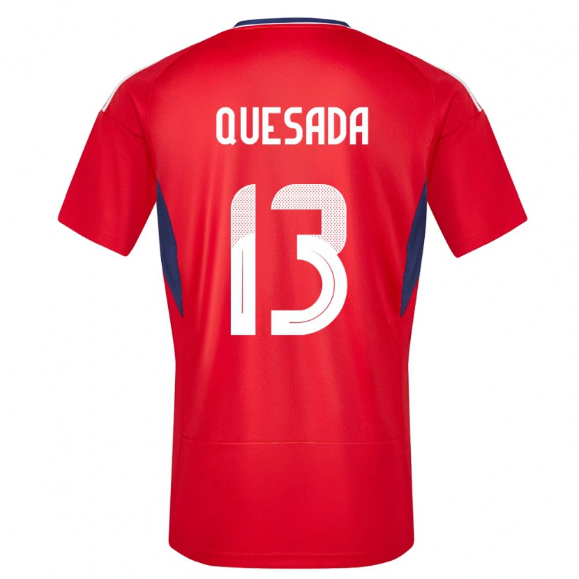 Danxen Dame Costa Rica Sebastián Quesada #13 Rød Hjemmetrøye Drakt Trøye 24-26 Skjorter T-Skjorte