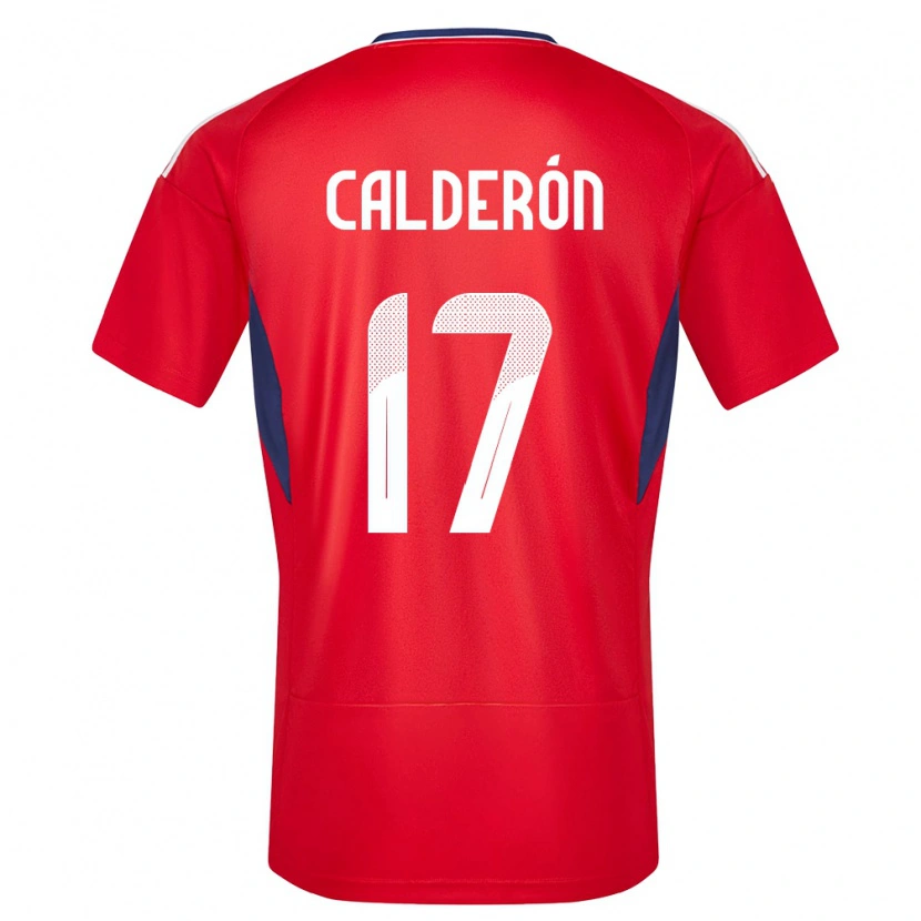 Danxen Dame Costa Rica Brayan Calderón #17 Rød Hjemmetrøye Drakt Trøye 24-26 Skjorter T-Skjorte