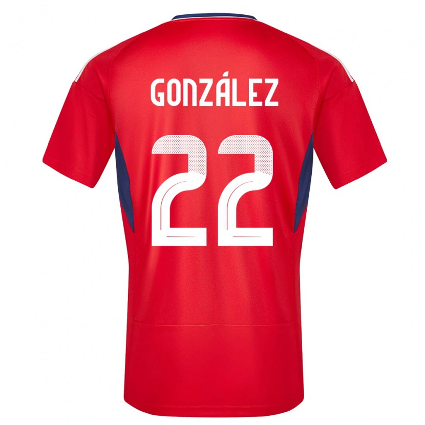 Danxen Dame Costa Rica Kenneth González #22 Rød Hjemmetrøye Drakt Trøye 24-26 Skjorter T-Skjorte